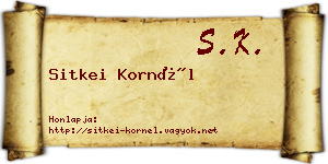 Sitkei Kornél névjegykártya