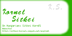kornel sitkei business card